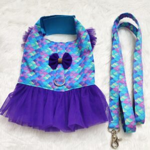 Mermaid Fish Scale Dress/Harness/Leash Set For Cats & Dogs