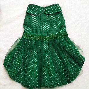 Green Polka Casual Dress For Cats & Dogs