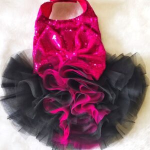 Sequin Pink & Black Party Dress – Fancy Dress For Cats & Dogs