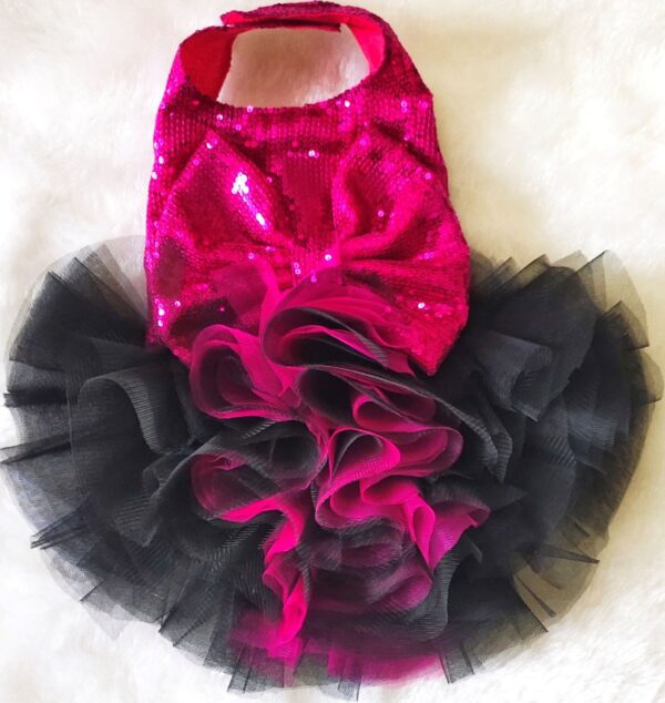 Sequin Pink & Black Party Dress – Fancy Dress For Cats & Dogs