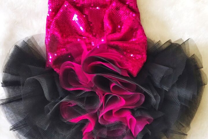 Sequin Pink & Black Party Dress – Fancy Dress For Cats & Dogs