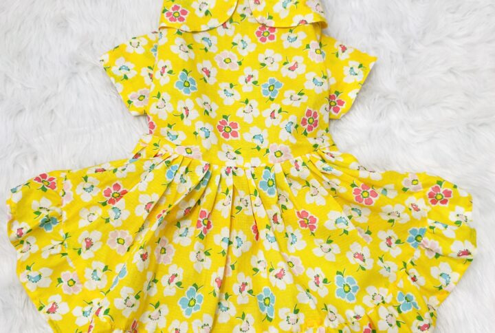 Yellow Floral Casual Dress For Cats & Dogs