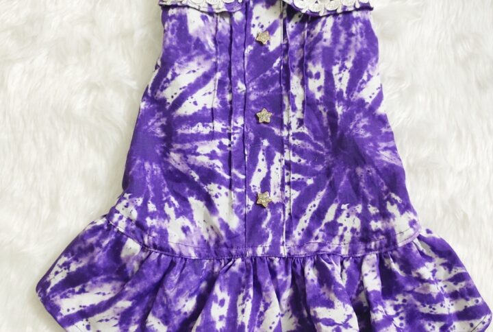 Purple Tie Dye Casual Dress For Cats & Dogs