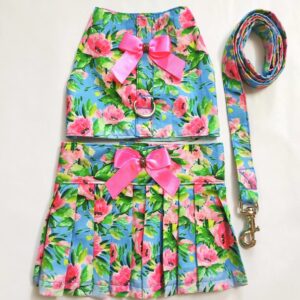 Wild Flower Dress/Harness/Leash Set For Cats & Dogs