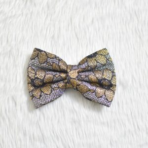 Black Golden Silver Floral Fancy Bow For Cats & Dogs