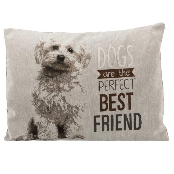 Square Cushion Maltese Print – Grey Color – Cushions For Dogs