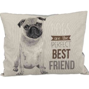 Square Cushion Pug Print – Grey Color – Cushions For Dogs