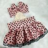 Peach With Black Polka Dot Backless Casual Dress For Cats & Dogs