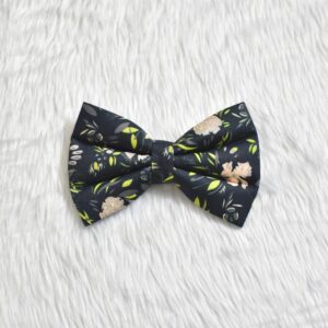 Furvilla Black Neon Green Floral Bow