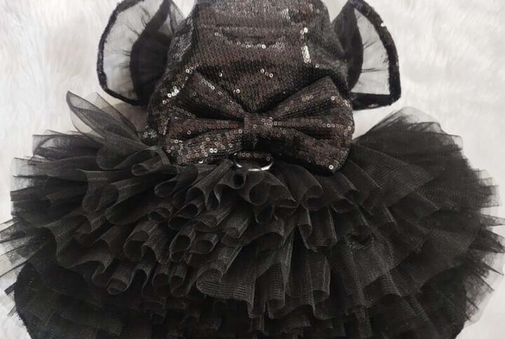 Furvilla Black Sequin Skirt Back