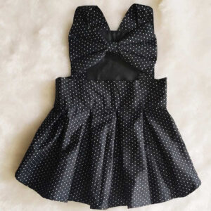 Furvilla Black White Polka Dot Backless Dress