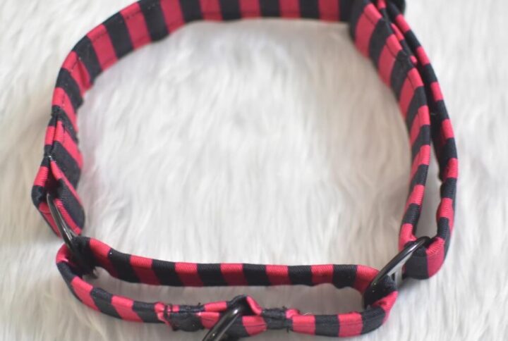 Furvilla Pink Black Striped Dog Martingale Collar