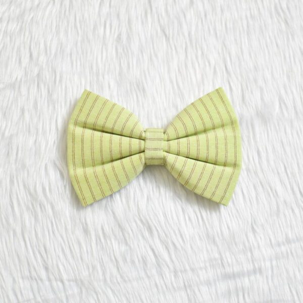 Furvilla Pistachio Green Plain Strip Bow