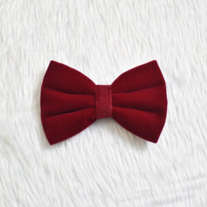 Furvilla Plain Maroon Velvet Bow