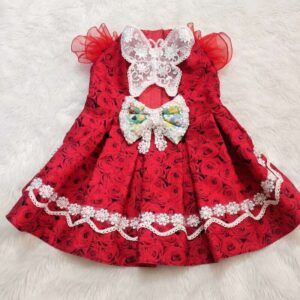 Furvilla Red White Butterfly Theme Dress Back