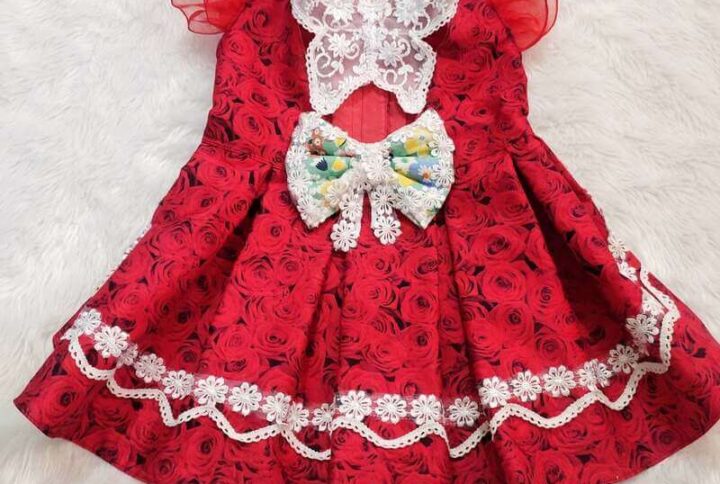 Furvilla Red White Butterfly Theme Dress Back