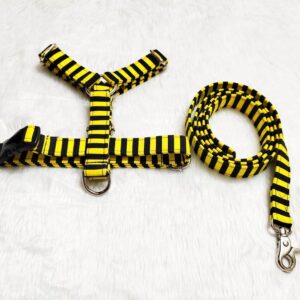 Furvilla Yellow Black Striped Dog Harness H Type