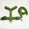 Green & Black Stripe H-Type Harness Leash Set For Dogs