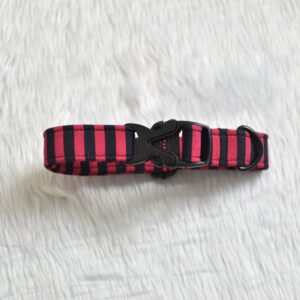 Pink & Black Stripe Collar For Cats & Dogs
