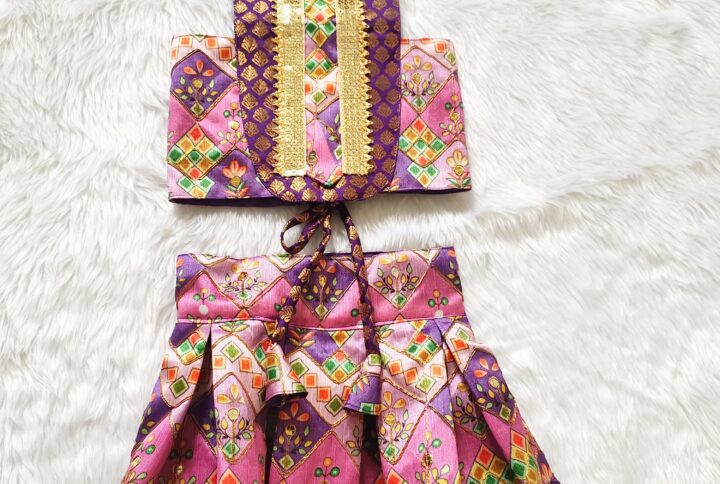 Purple & Pink Lehenga Choli – Festive Dress For Cats & Dogs
