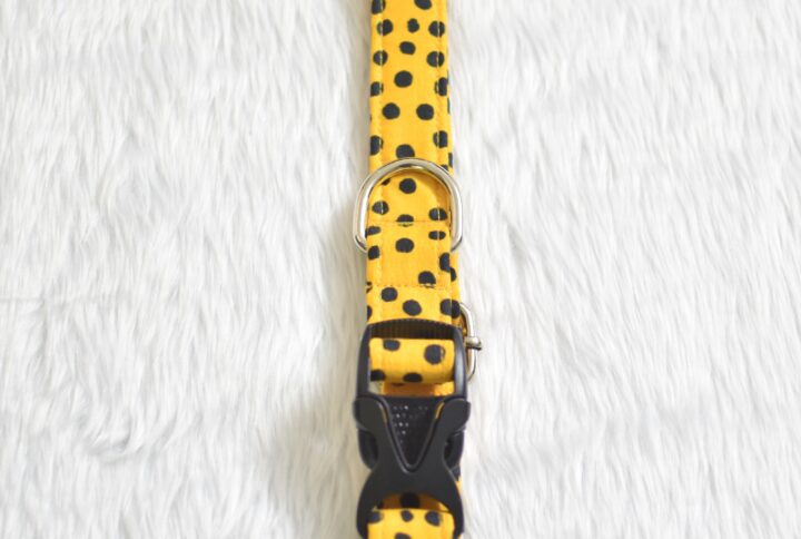 Yellow Polka Dot Collar Leash Set For Cats & Dogs