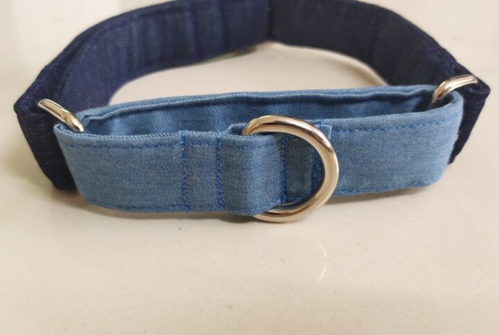 Dual Color Denim Martingale Collar For Dogs