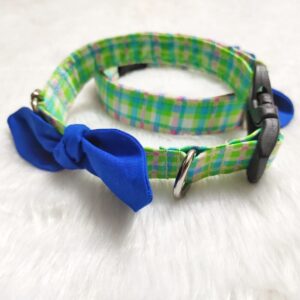 Furvilla Green Blue Checks Puppy Collars Cat Collar