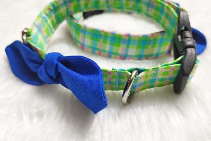 Furvilla Green Blue Checks Puppy Collars Cat Collar