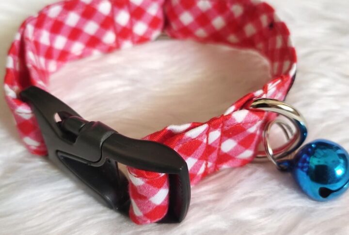 Furvilla Red White Gingham Cat Collar Puppy Collars