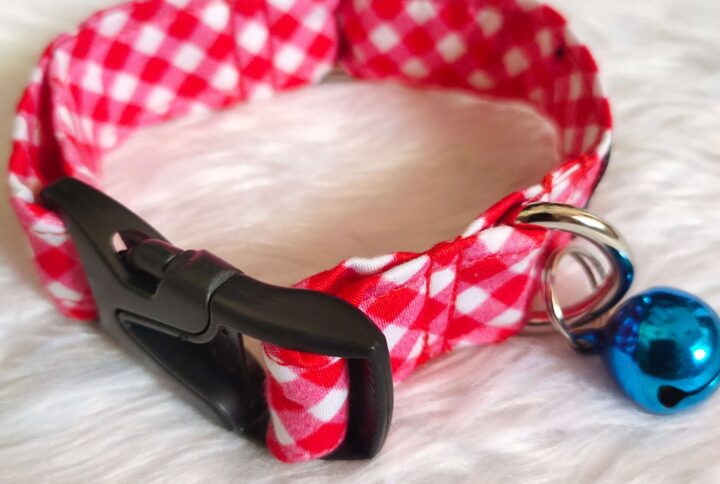 Furvilla Gingham Red Collar For Cats & Puppies