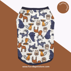 Animal Theme Cotton T Shirts For Cats & Dogs