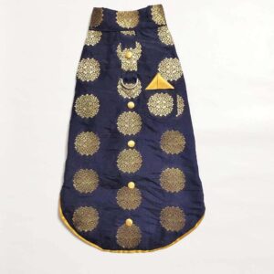 Blue Brocade Sherwani – Festive Dress For Cats & Dogs