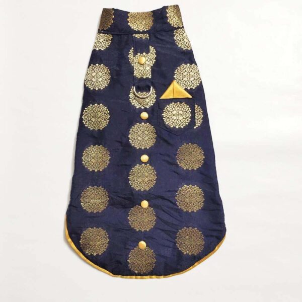 Blue Brocade Sherwani – Festive Dress For Cats & Dogs
