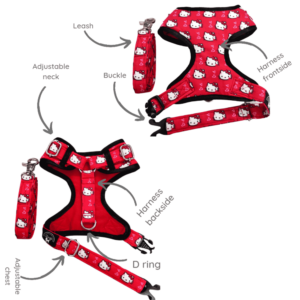 Hello Kitty Harness Leash Set For Cats & Dogs