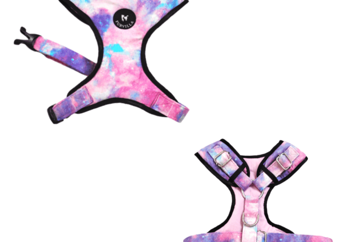 Pink Purple Tie Dye Harness Leash Set For Cats & Dogs