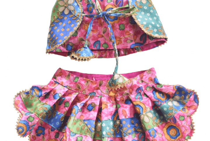 Pink With Blue Lehenga Choli – Festive Dress For Cats & Dogs