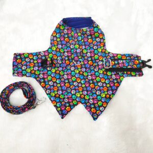 Multicolor Paw Vest/Harness/Leash Set For Cats & Dogs