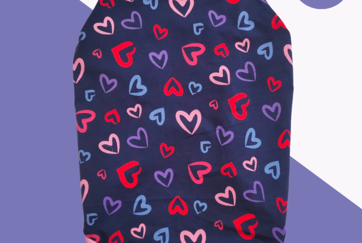 Navy Blue Multi Heart Cotton T Shirt For Cats & Dogs