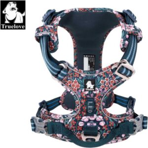 Cotton Floral Pet Harness For Dogs – Navy Blazer Color