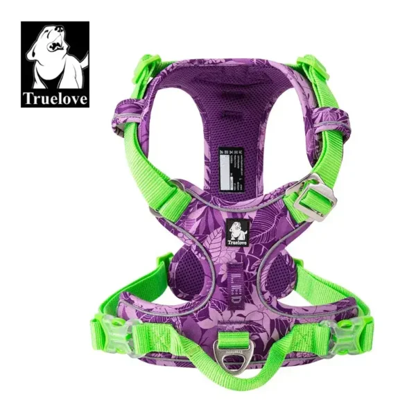 Truelove Nylon Reflective Camouflage Pet Harness For Dogs – Purple Color