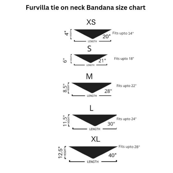 Furvilla Bandana Size Chart