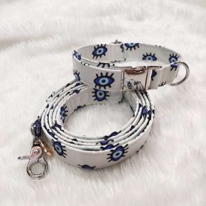 Furvilla Blue White Evil Eye Collar