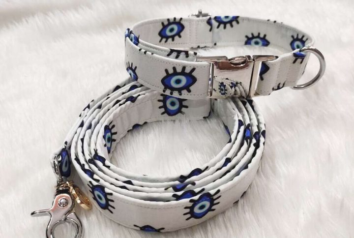 Furvilla Blue White Evil Eye Leash