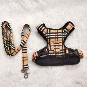 Furvilla Burberry Harness for Cats with Leash Set Back