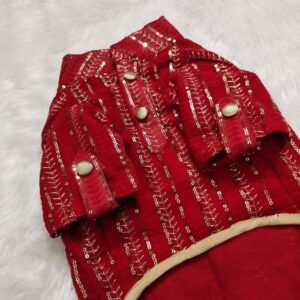 Furvilla Rakhi Edition Pet Kurti Red Back Up Close