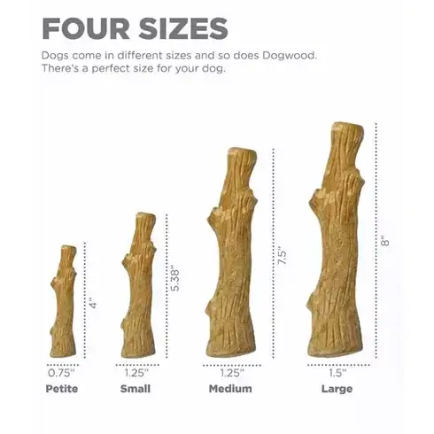 Outward Hound Dogwood Durable Stick Sizes