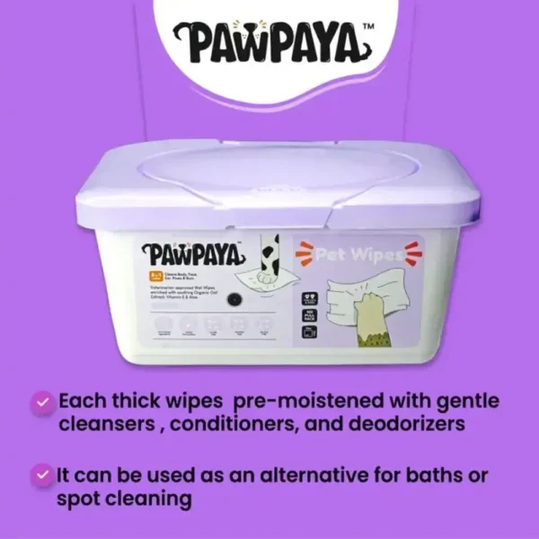 Pawpaya Pet Wipes 100 Pack Tub Props