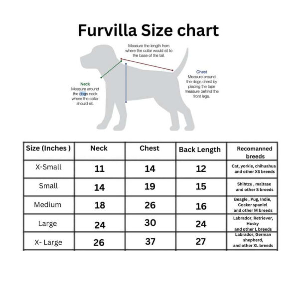 Furvilla Shirt Size Chart