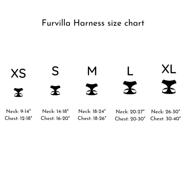 Furvilla Harness Leash Set Size Chart