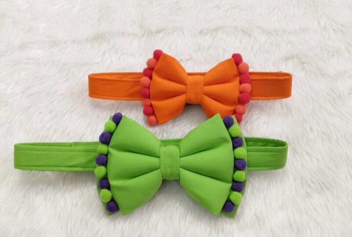 Furvilla Multiple Color Fancy Bow with Adjustable Velcro Collar Collection